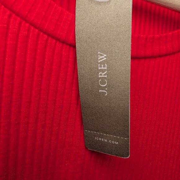 J.Crew Red Ribbed Knit Bell Sleeve Top Women's XS Long Sleeve NWT New with Tags - Picture 5 of 11